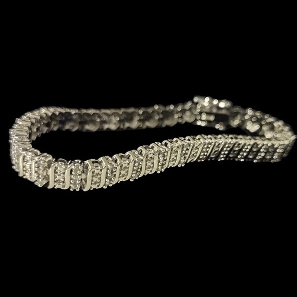 1 Carat Platinum Diamond 6mm Tennis Bracelet - Picture 4 of 5